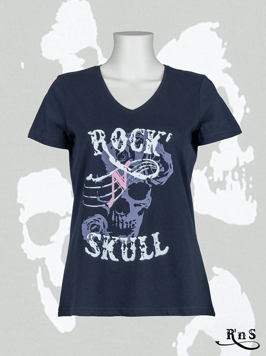 Tee-shirt Femme Rock'n Skull - L'original Bleu