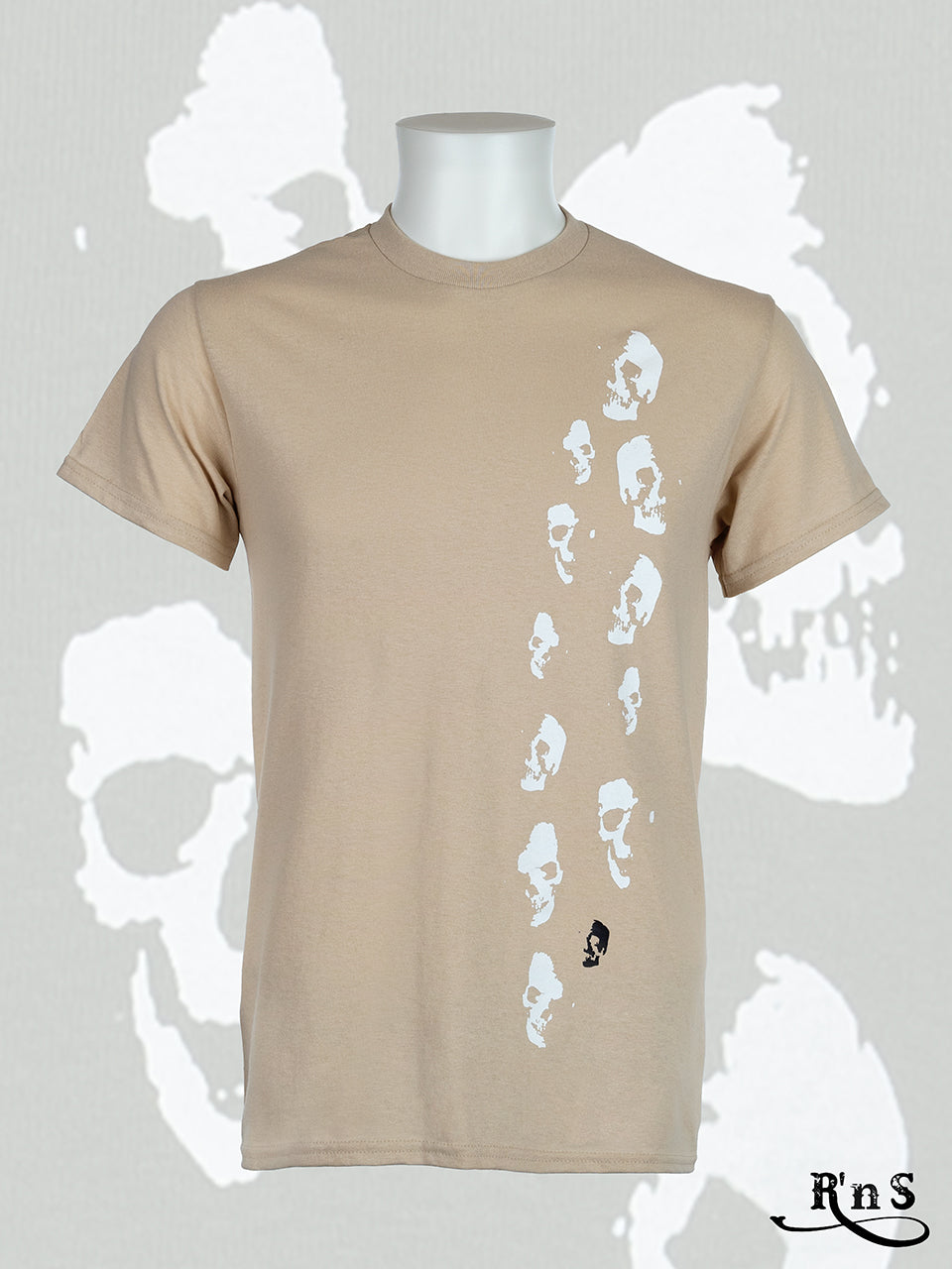 Tee-shirt Homme Rock'n Skull - L'original beige